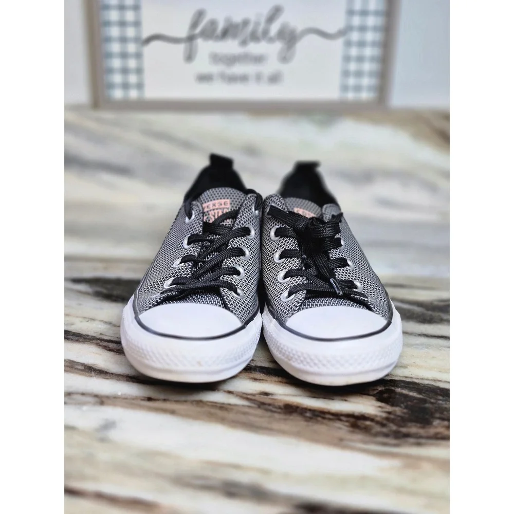 Converse Chuck Taylor All Star Madison Black White Woven Sneakers Womens 7 - Picture 2 of 9